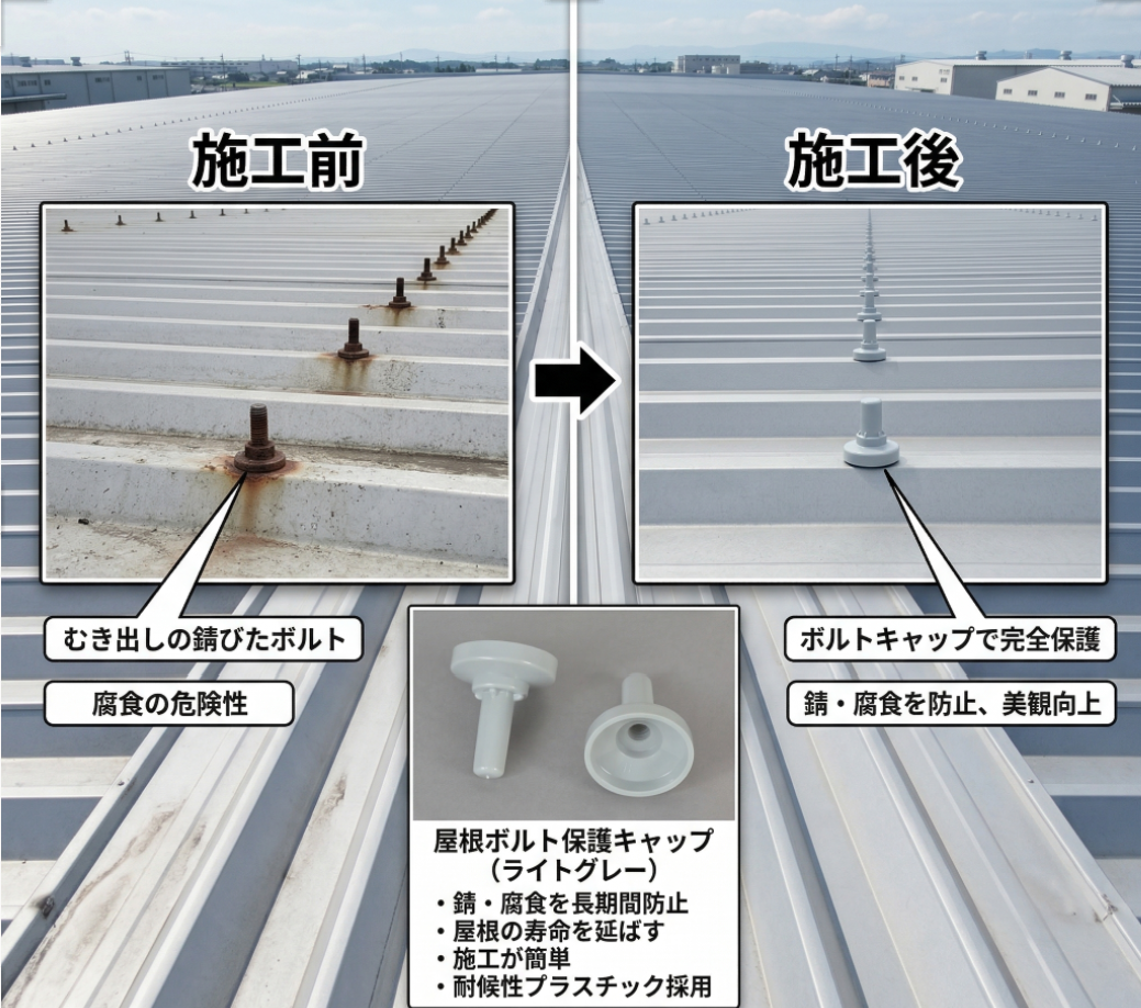 ボルトキャップ施工前後