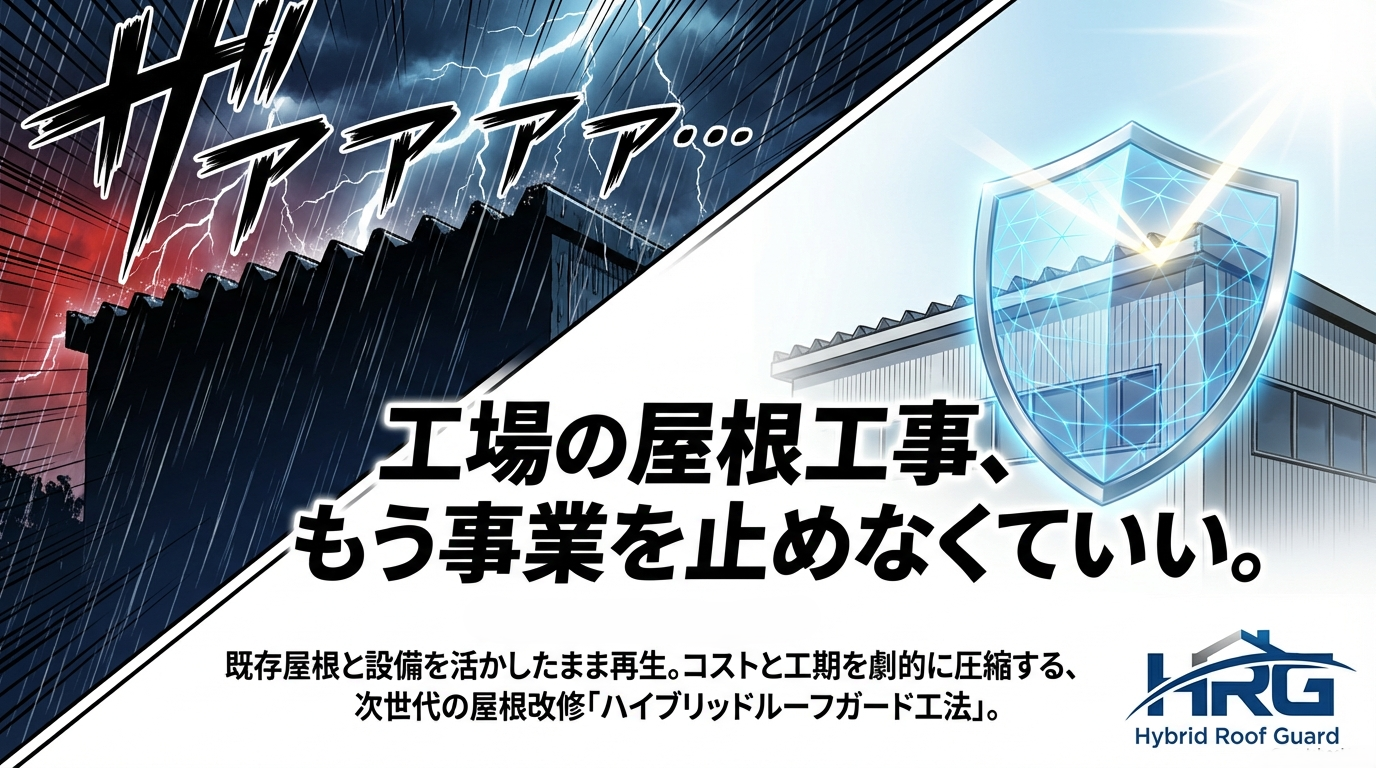 工場・倉庫を止めない。折板屋根改修の新基準。