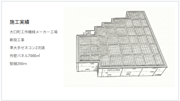 大口町 工作機械メーカー工場｜外壁パネル7,000㎡